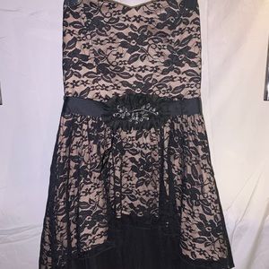 Black and Tan lace party dress